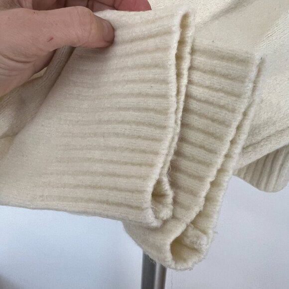 Zara Wool Blend Cream‎ Highneck Pullover Sweater Sz S - Picture 5 of 13
